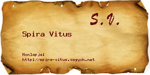 Spira Vitus névjegykártya